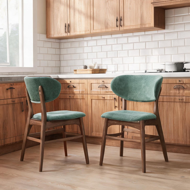 Chaise d'appoint de salle à manger, ensemble de 2, comme photo et détail en bois massif