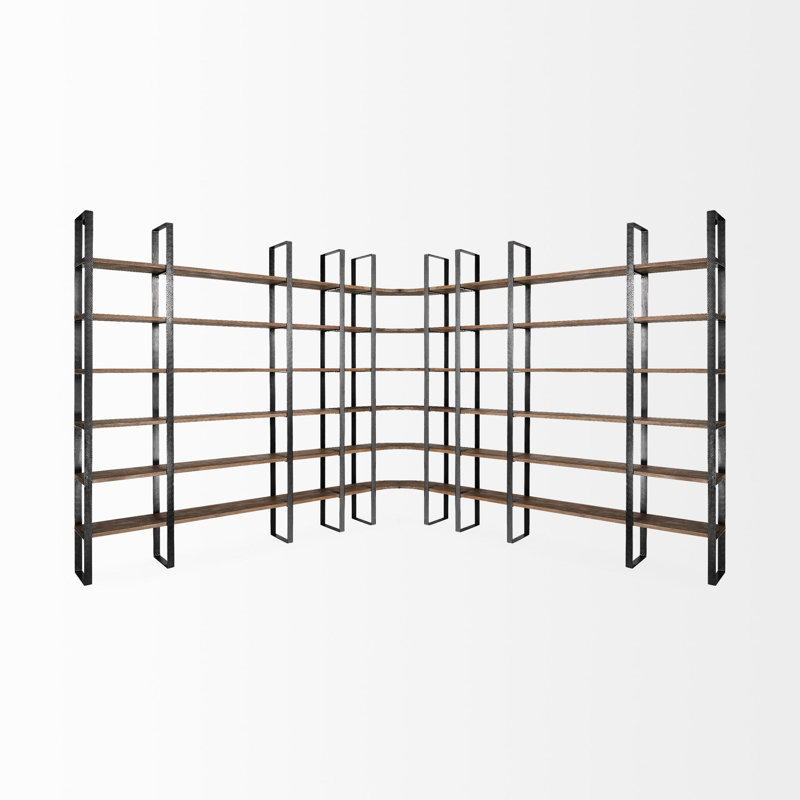 Tauton II 90" Bookcase, Black/Dark Brown
