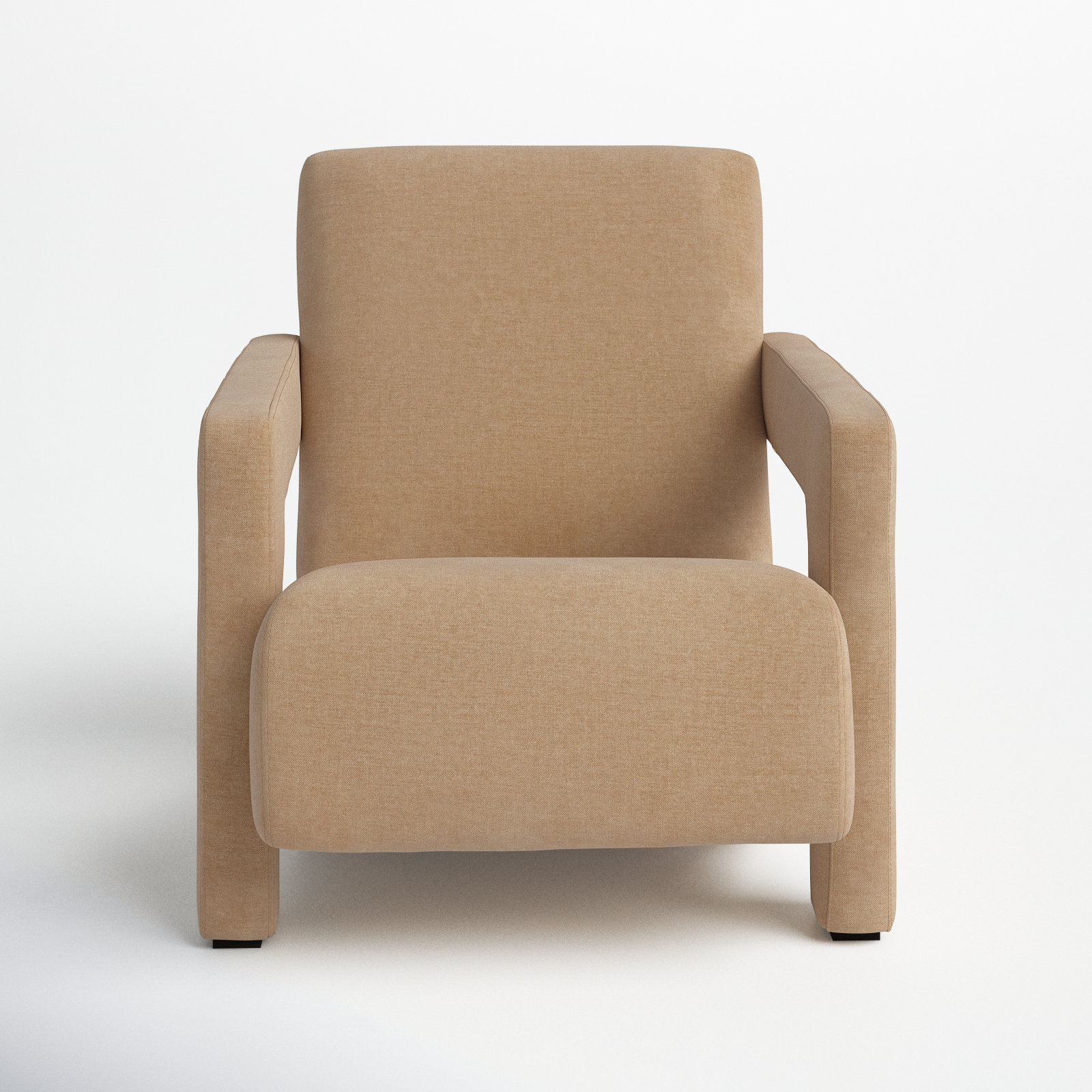 Olsen 27.3" W Velvet Armchair, Light Brown Velvet
