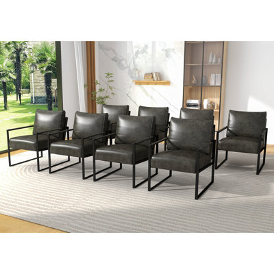 Ensemble de 8 chaises d'appoint lombaires à dossier rembourré et moelleux de 24,6 po de largeur