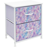 Sorbus Nightstand with 2 Drawers in Tie Dye Purple
