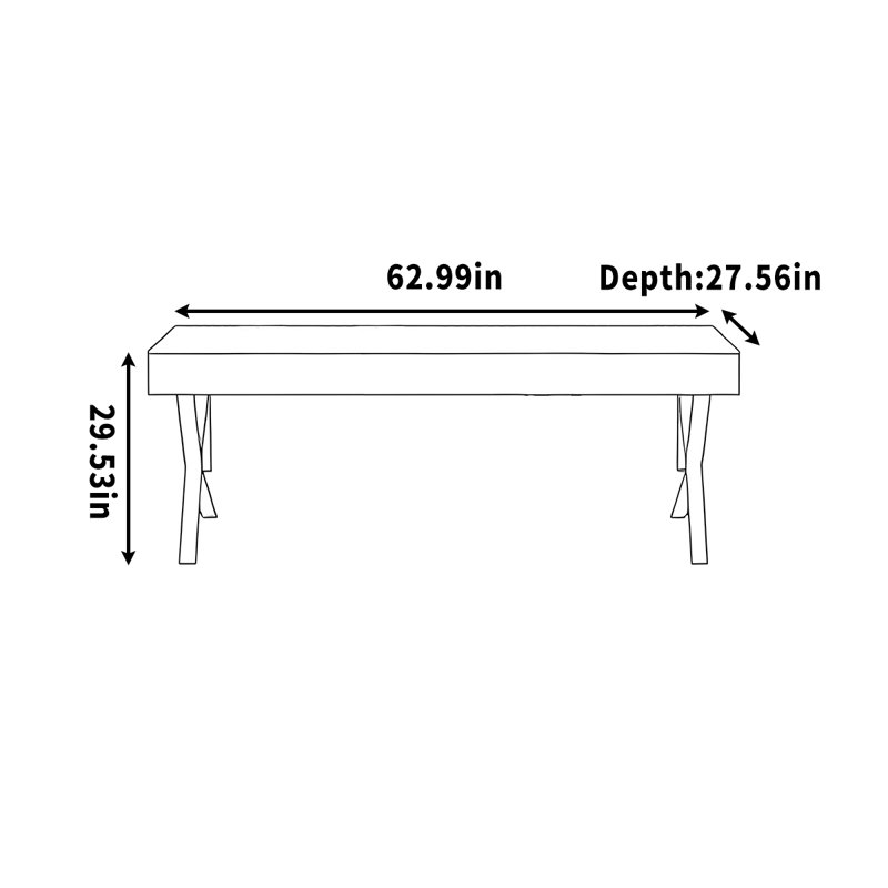 Stadefeld, H 29,53 po x l 62,99 po x P 27,56 po
