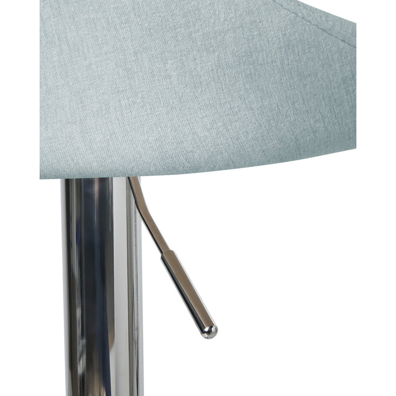 Swivel Upholstered Adjustable Height Bar Stool, Blue
