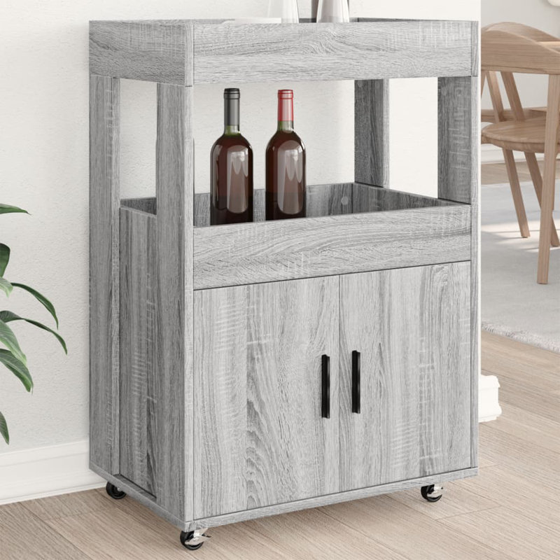 Shebra 60 cm Mini Bar Cabinet, Grey Sonoma