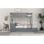 Lit superposé double avec lit gigogne simple, rangement et bureau, gris-1067580514