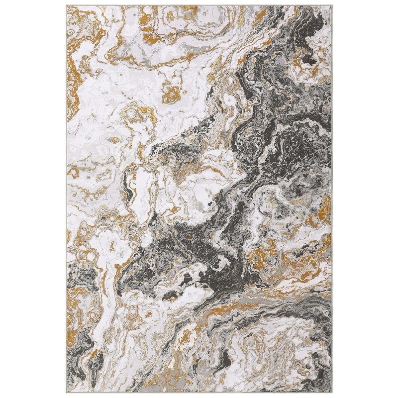 Abstract Machine Washable Rug with Rubber Backing Non-Slip Area Rug for Living Room Bedroom Dining Room Office