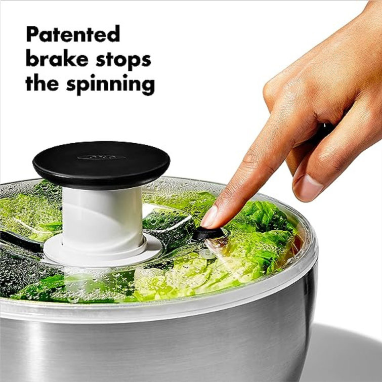  OXO Good Grips Glass Salad Spinner, Large/6.22 Quart, Clear & Good  Grips Large Salad Spinner - 6.22 Qt.: Home & Kitchen