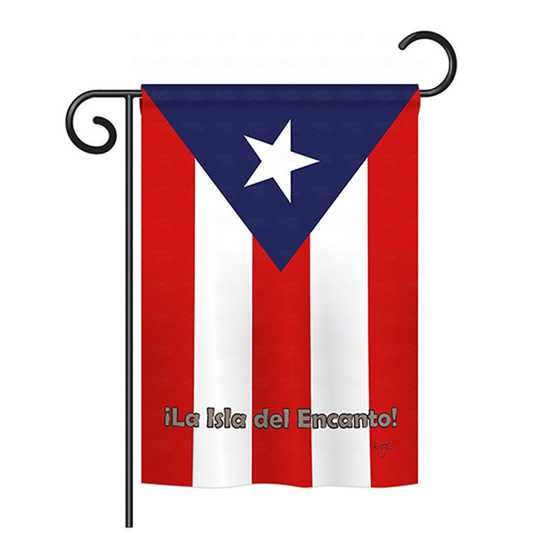 Drapeau de maison en polyester 2 côtés porto rico, H 18,5 po x l 13 po