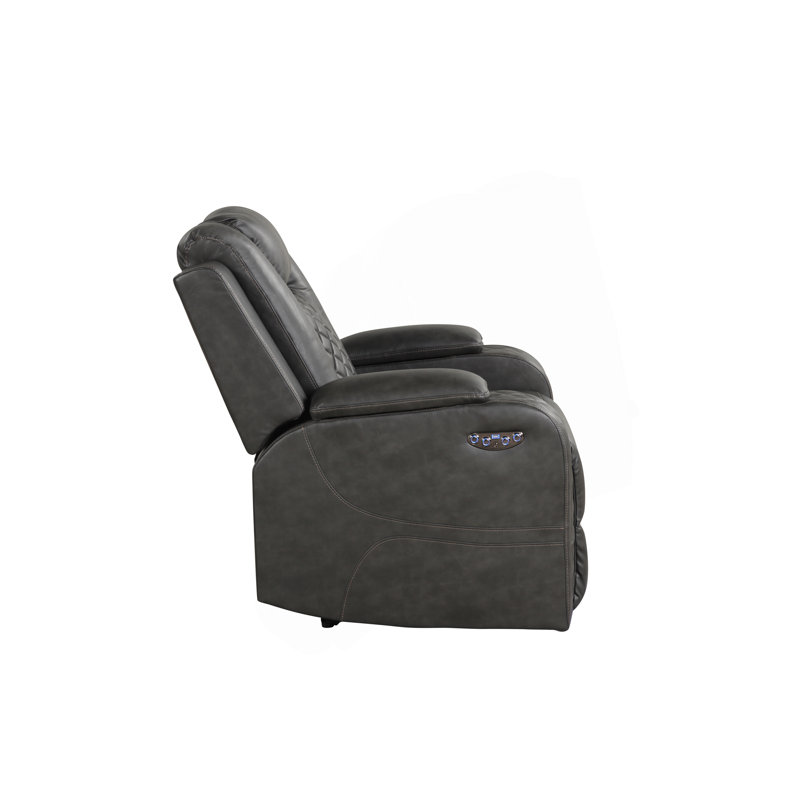 Fauteuil inclinable électrique à DEL en similicuir, Gris