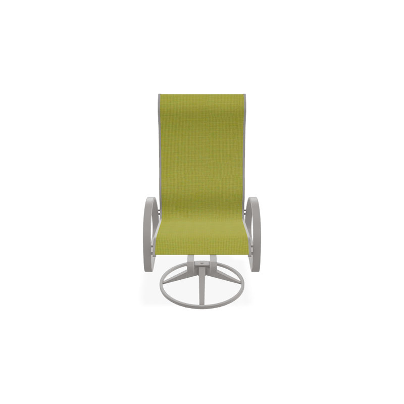 Fauteuil de patio pivotant Hiraku, Lime 38D Sunbrella®, Gris chaleureux texturé