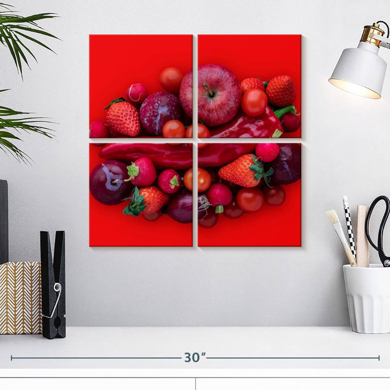 Yarlin - fruits et légumes rouges, H 18 po x l 18 po