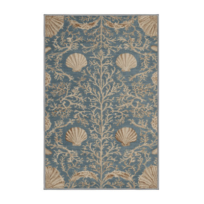 Machine Washable French Gray Area Rug