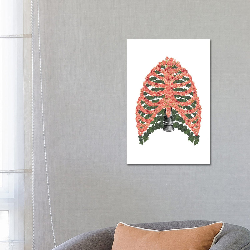 Floral Ribcage by Kiki C Landon - Wrapped Canvas Print, 66.04 cm H x 45.72 cm W