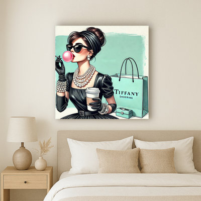 Tiffany Style Chic: Glamorous Fashionista Canvas Wall Art