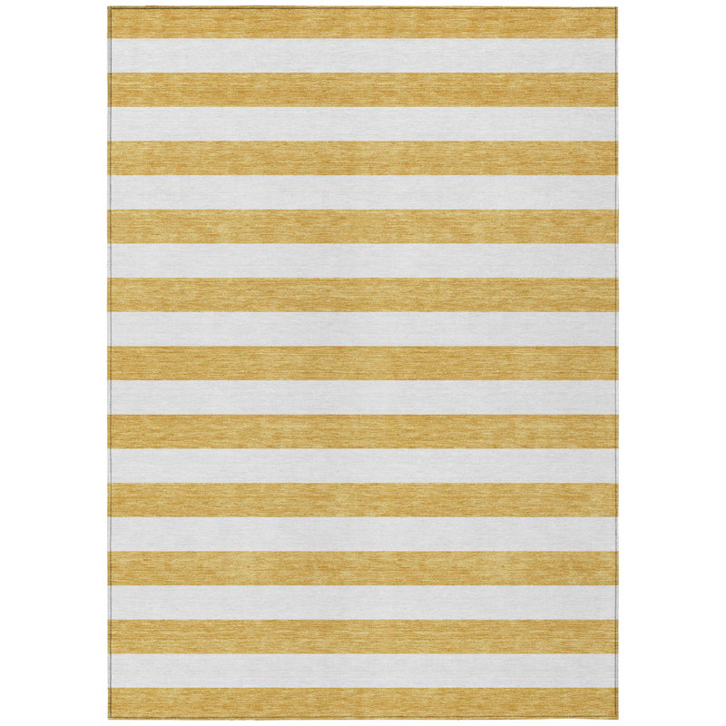 Washable Striped Indoor / Outdoor Rug, Rectangle 2'6" x 3'10"
