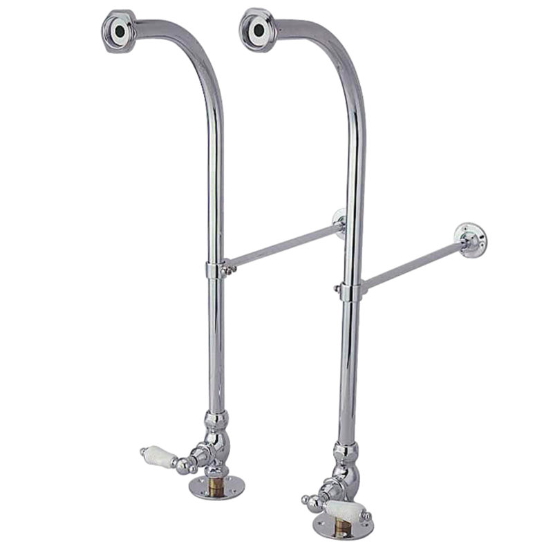 Lignes d'alimentation autoportantes rigides Kingston Kingston avec arrêts et poignées levier, Chrome poli