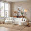 Canapé d'angle moderne incurvé Cloud de 290 cm, canapé 4 places en boucle crème à assise profonde, canapé modulaire sans structure et sans assemblage pour salon, appartement