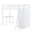 Lit mezzanine simple avec garde-robe et bureau, blanc