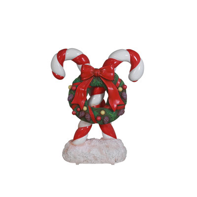 Candy Cane With Wreath 40"