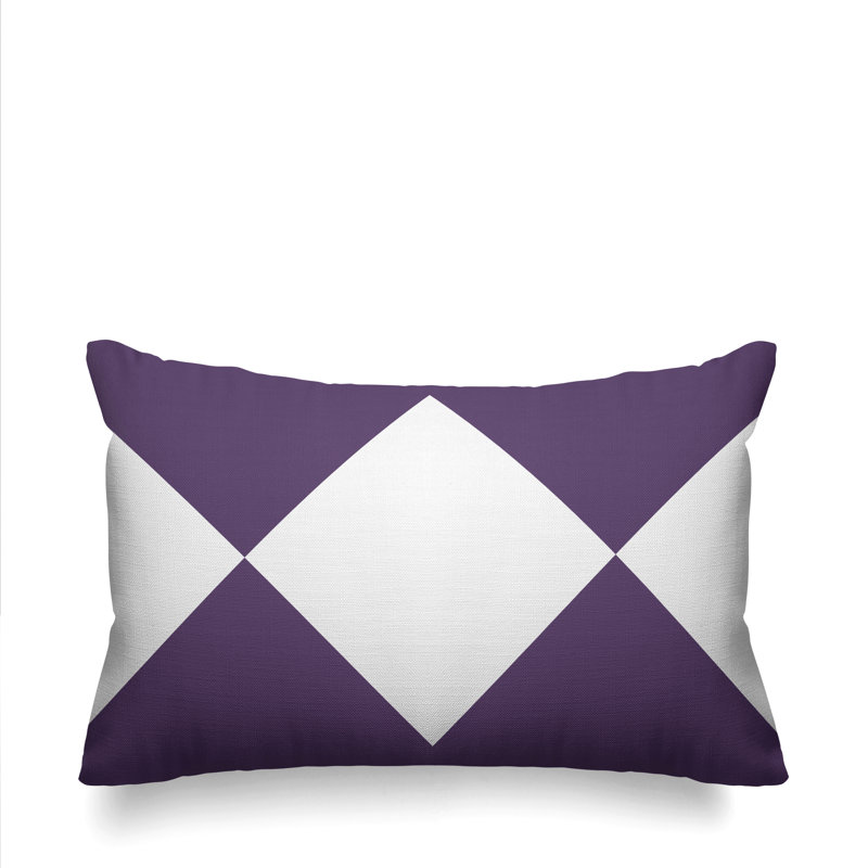 Coussin décoratif à motif géométrique intérieur / extérieur Alexis Diamond, Violet