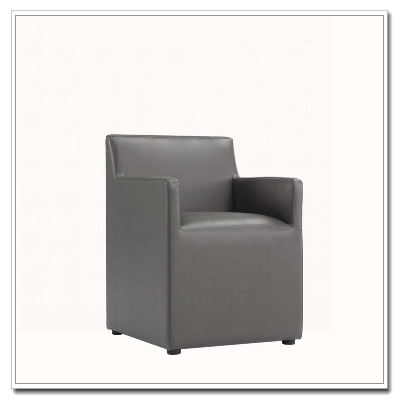 Fauteuil de salle à manger en similicuir, Gris