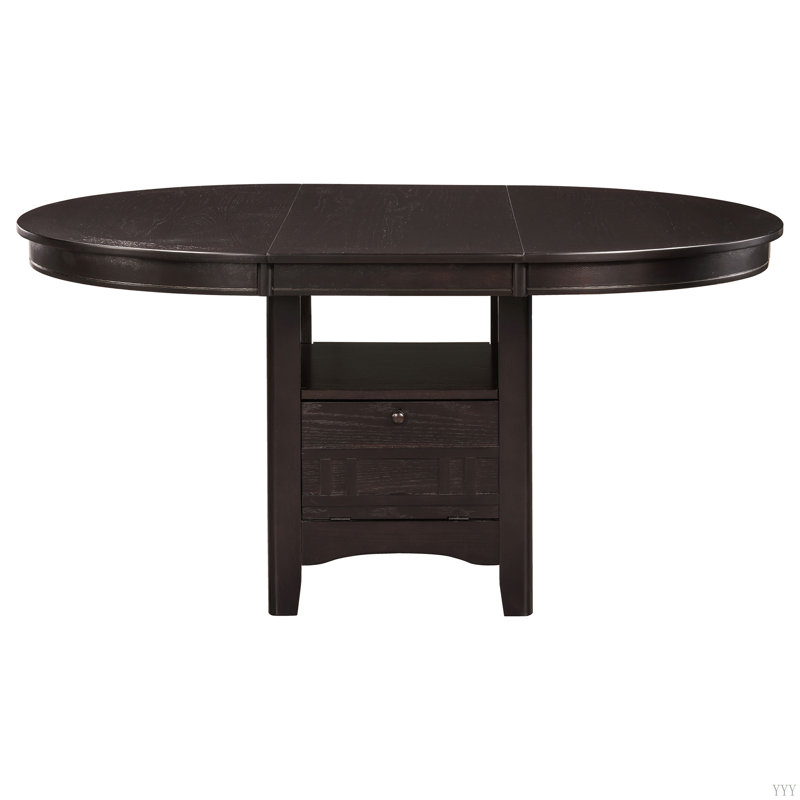 Illkirch Espresso Oval Extension Leaf Dining Table