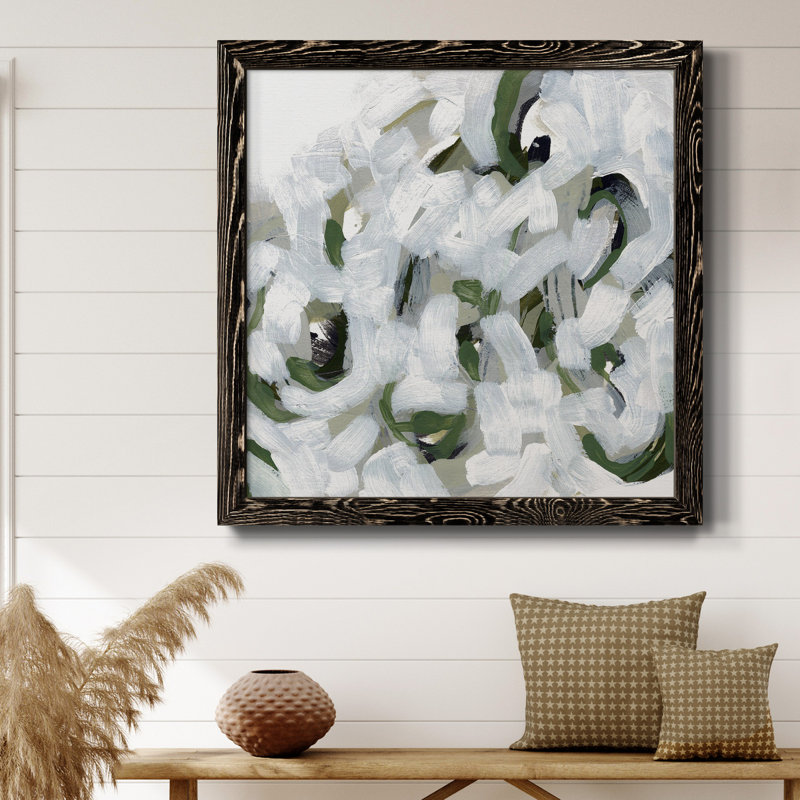 Snow Lichen I-Premium, toile encadrée - prête à être accrochée, Cadre noir, H 20 po x l 20 po x P 1,5 po