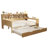 Wooden Full Size Daybed With Storage Shelves, Multi-Functional Bed With Twin Size Trundle Bed And Study Desk-2103247500-2103247502