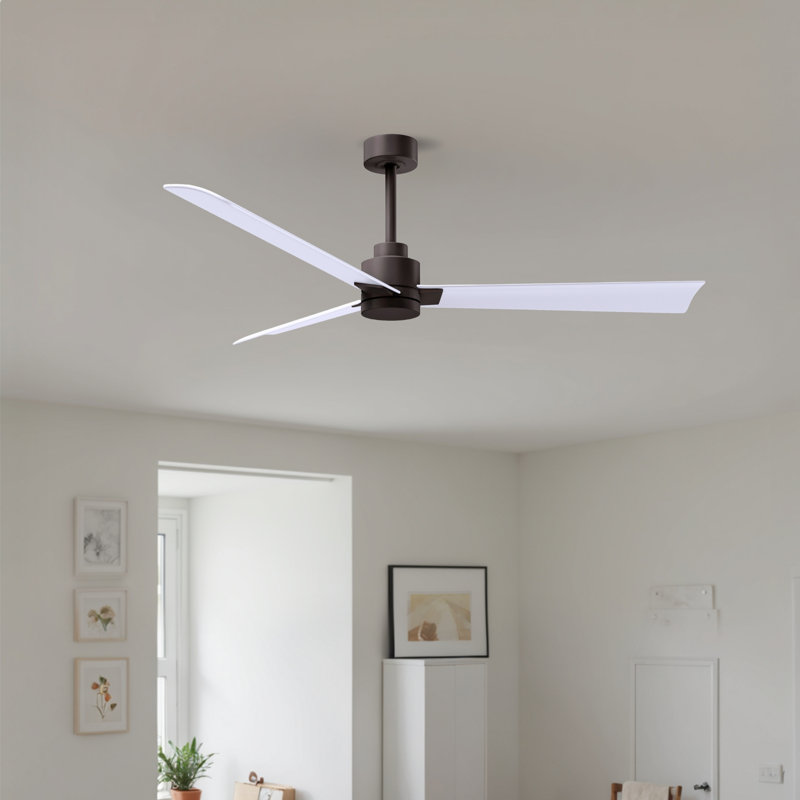 Ventilateur de plafond Alessandra, Blanc mat, Bronze texturé