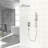 Brushed Nickel Shower With 12 Inch Square - Adjustable Slide Bar, -Balanced Valve & Handheld Element Wall Mounted In Content