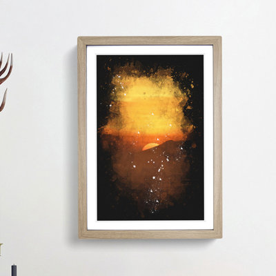 Orange Sunset Abstract - Picture Frame Graphic Art Print