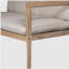 Outdoor Acacia Wood Loveseat with Coffee Table, Light Teak Frame, Beige Cushion