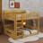 Queen Over Queen Bunk Bed With Storage Shelves And USB Ports-1586553837