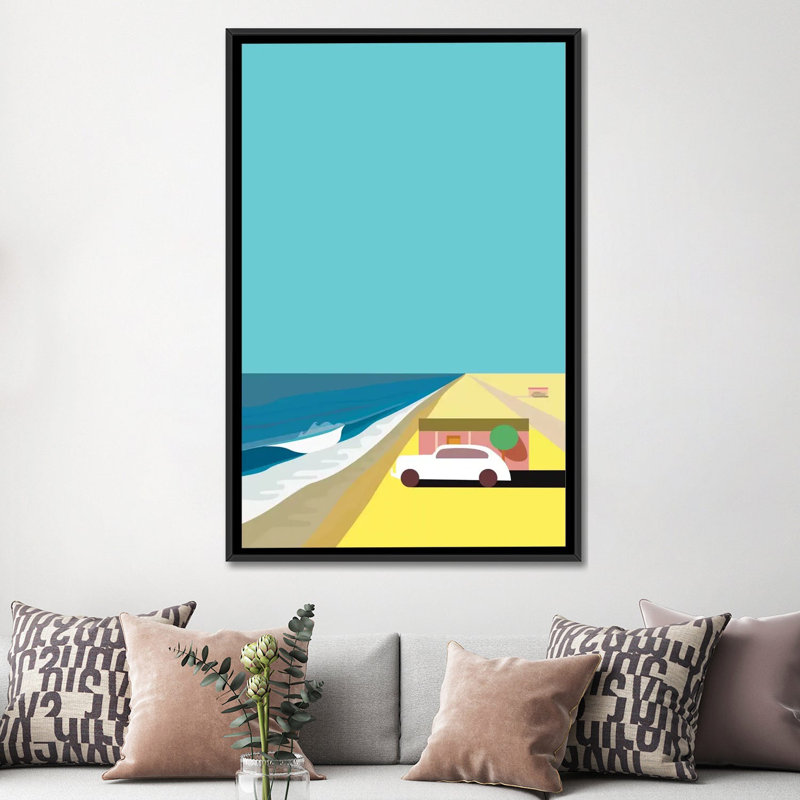 « mar de cortez », impression sur toile, H 26 po x l 18 po x P 1,5 po, Toile avec cadre noir, Pas de tapis