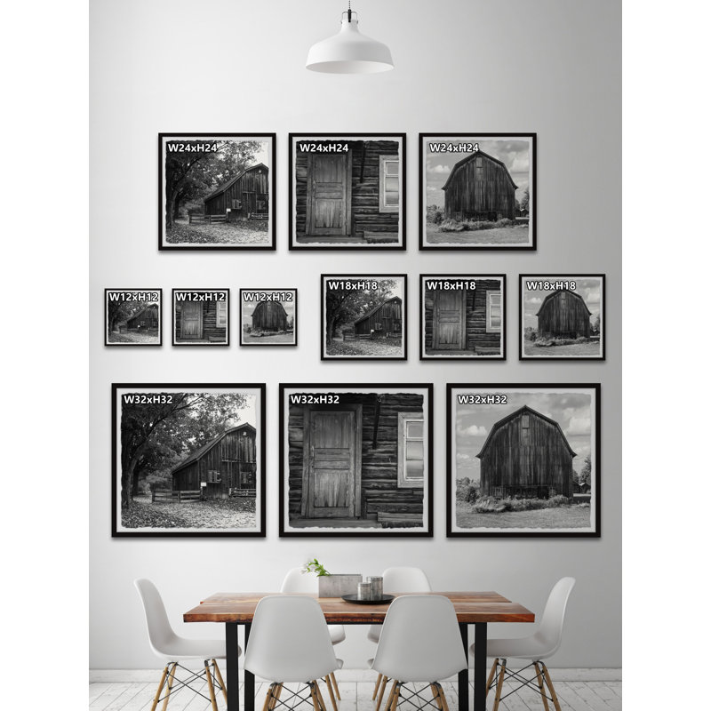 «Gray Barn House Triptych», ensemble de 3 reproductions de photos sur papier encadrées, H 32 po x l 32 po x P 1,5 po