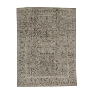 Tapis bleu clair et ivoire noué à la main de haute qualité