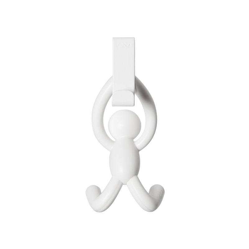 White Plastic and Metal Over-the-Door Buddy Hook Set