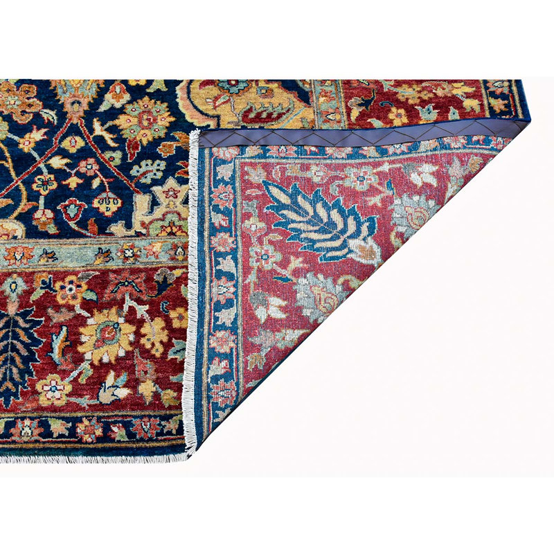 Bakshahesh Wool Oriental Area Rug in Navy/Rust, Rectangle 8' x 10'
