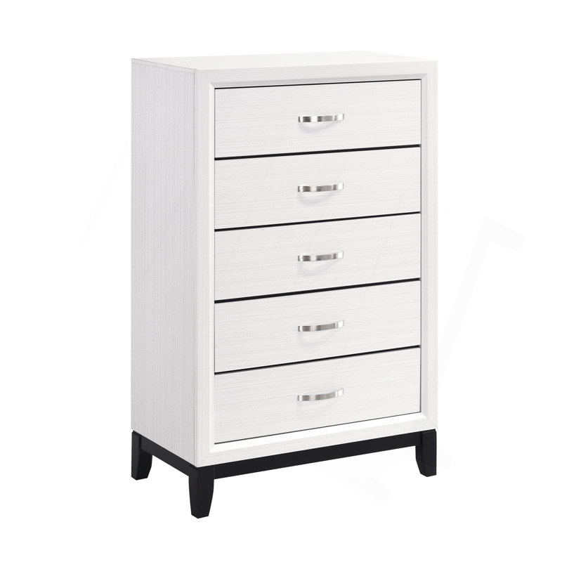 Modern Contemporary Storage Chest Of 5X Drawers 1Pc Wooden Bedroom Furniture