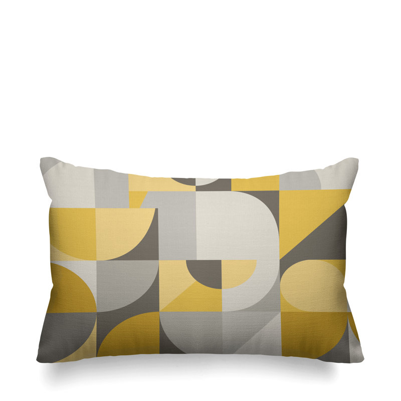 Den Outdoor Reversible Throw Pillow, Yellow