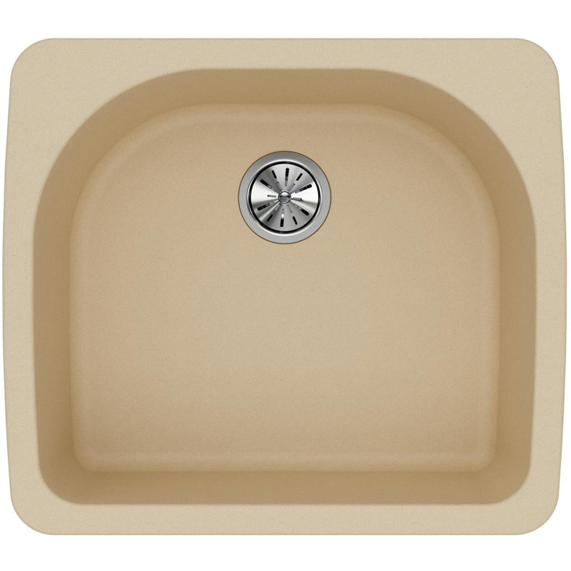 Quartz Classic 25" L x 22" W Drop-In Kitchen Sink, Sand