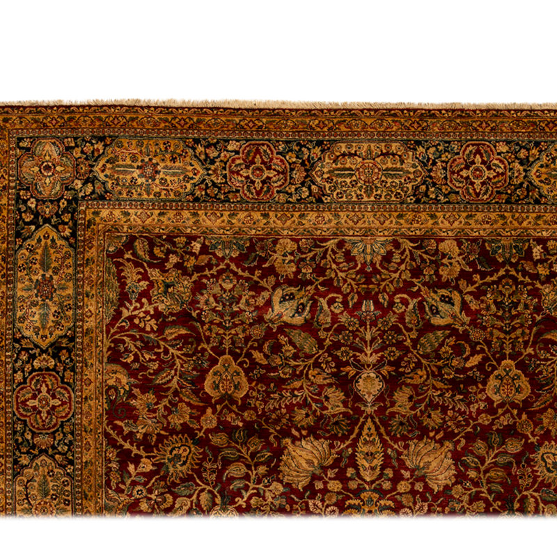 Hand Knotted Wool Oriental Area Rug in Red And Blue