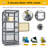 Wood Bird Cage With Universal Wheels-Gray