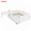 Lit plateforme en bois avec 6 tiroirs, tablettes et coiffeuse-97991579