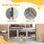 Foldable Wooden Pet Gate with 3 Panels 2 Support Feet for Small Dogs