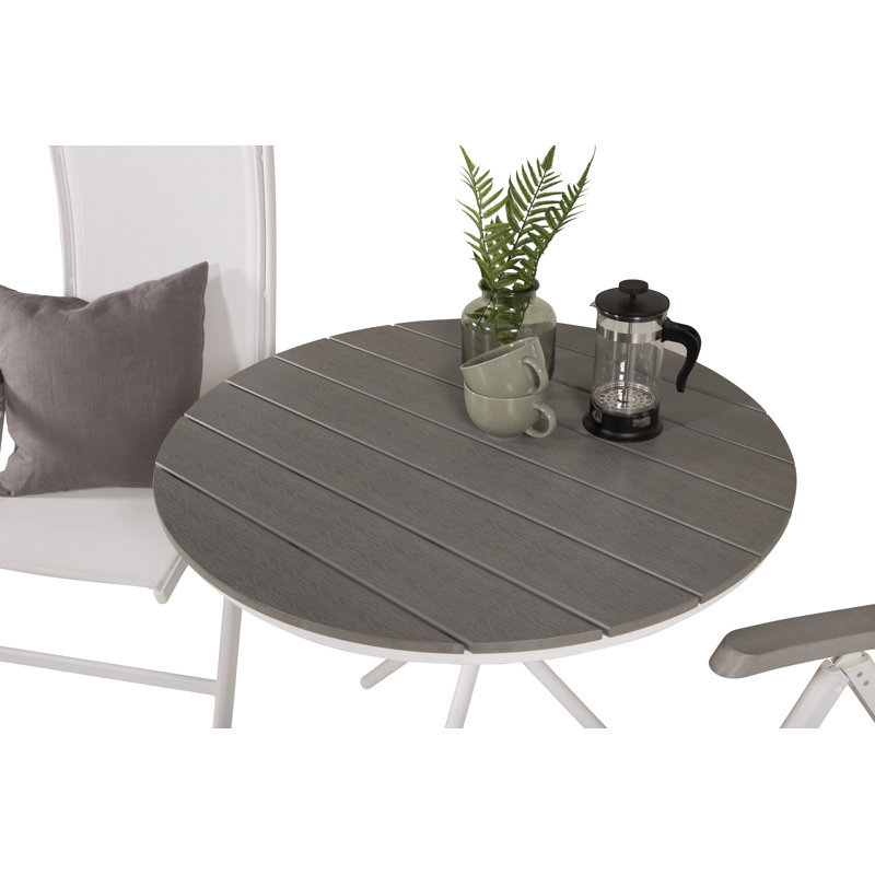 Akia 2 - Person Patio Dining Set with Round Table, White