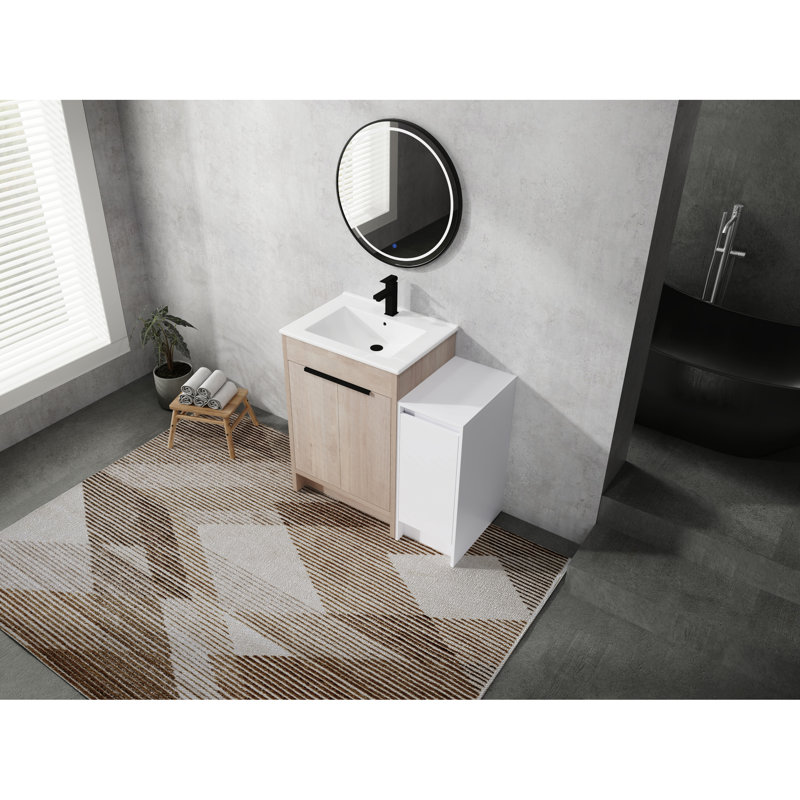 Meuble-lavabo de salle de bain 36 po avec porte et meuble-lavabo de 36 po de style contemporain en céramique et rangement