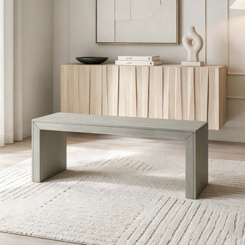 Banc de salle à manger en bois, 48inch, Grey+Taupe