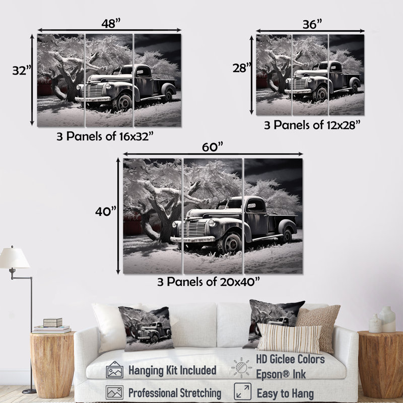 «Truck Pickup Charm In Winter II», H 40 po x l 60 po x P 1 po