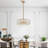 3 - Light Dimmable Drum Crystal Chandelier